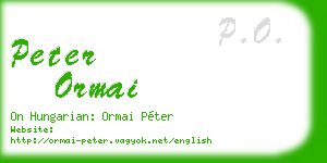 peter ormai business card